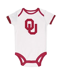 Champion Baby Boys and Girls Crimson/Gray/White Oklahoma Sooners Bodysuit, Set of 3