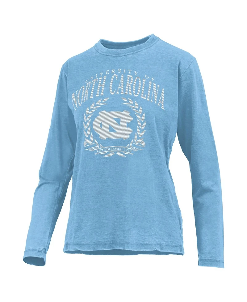 Pressbox Women's Carolina Blue North Tar Heels Chandler Olive Leaf Arch Long Sleeve T-Shirt