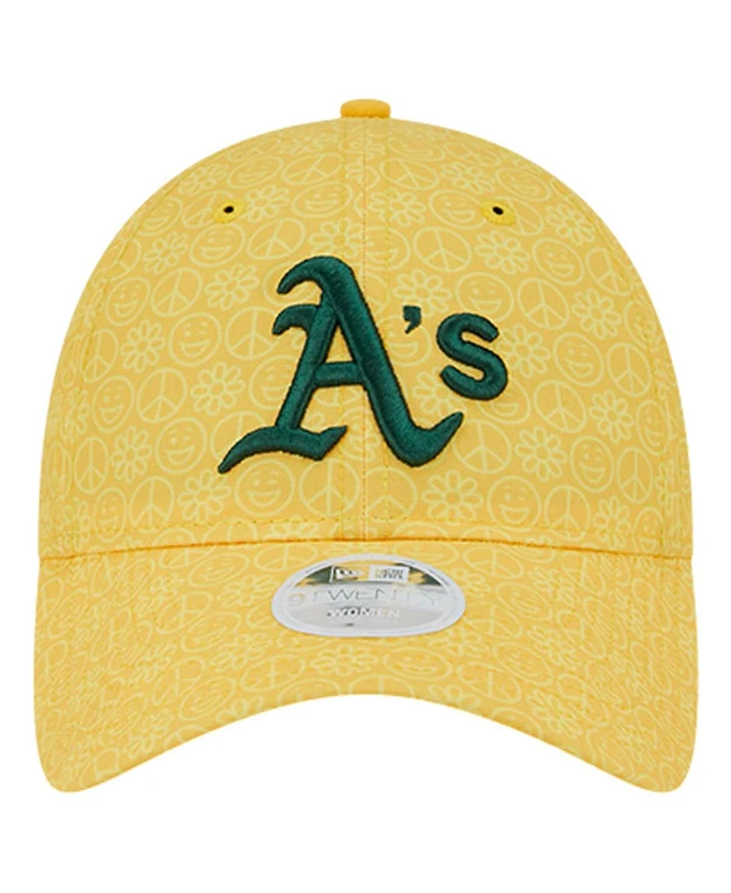 New Era Women's Gold Athletics Don't Worry 9Twenty Adjustable Hat
