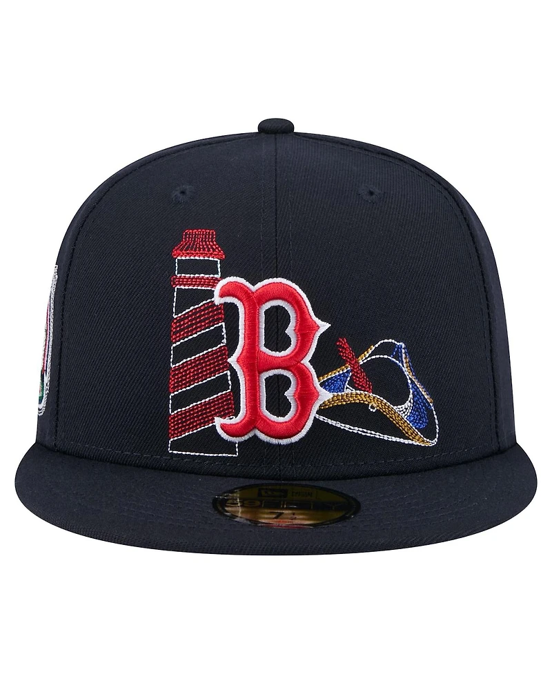 New Era Men's Navy Boston Red Sox State Stitch 59Fifty Fitted Hat