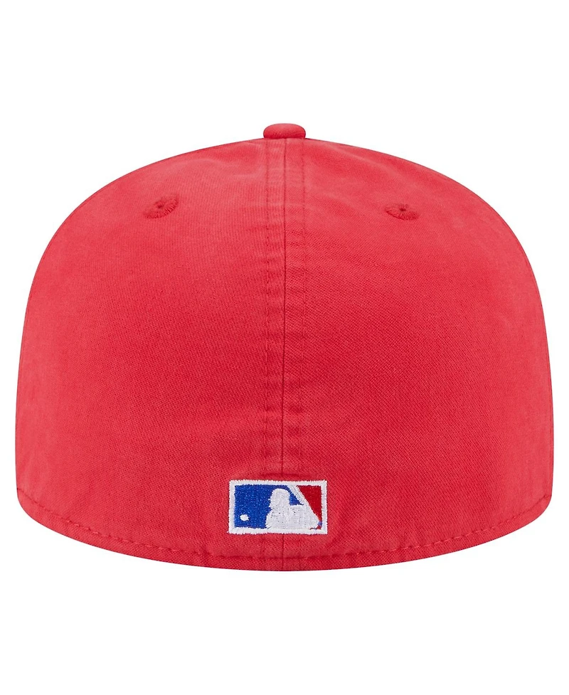 New Era Men's Red Philadelphia Phillies Championship Side Flag A-Frame 59Fifty Fitted Hat