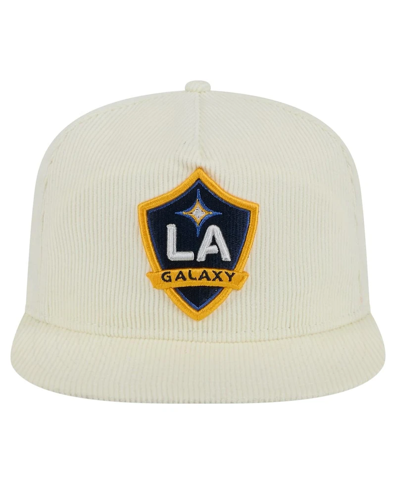 New Era Men's Cream La Galaxy 2025 Kickoff Snapback Golfer Hat