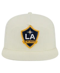 New Era Men's Cream La Galaxy 2025 Kickoff Snapback Golfer Hat