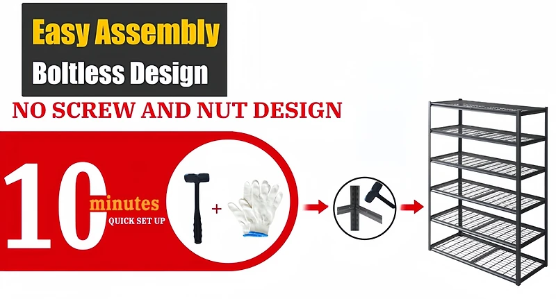 6 Tier Heavy Duty Metal Storage Shelves ,Easy to Assemble ,Adjustable ,Storage Shelves for Basements, Garages and Kitchen,84"H55.1 "W23.6 &#