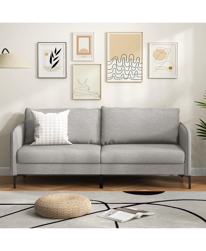 Modern 76 Inch Loveseat Sofa Couch for Apartment Dorm with Metal Legs