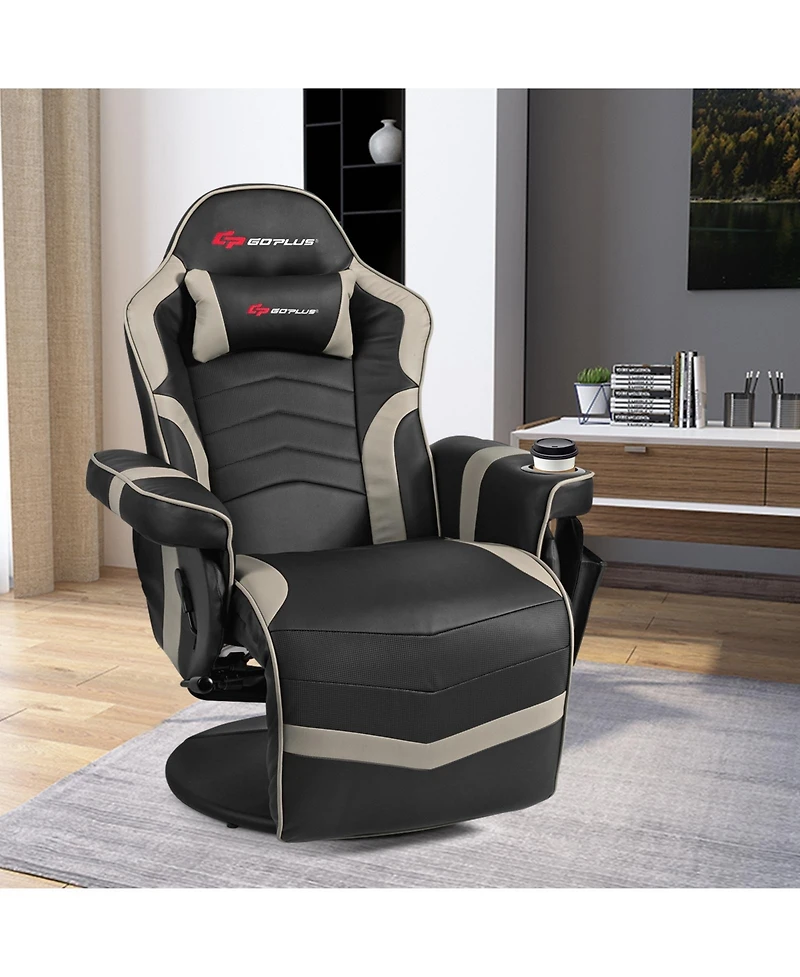 Ergonomic High Back Massage Gaming Chair with Pillow