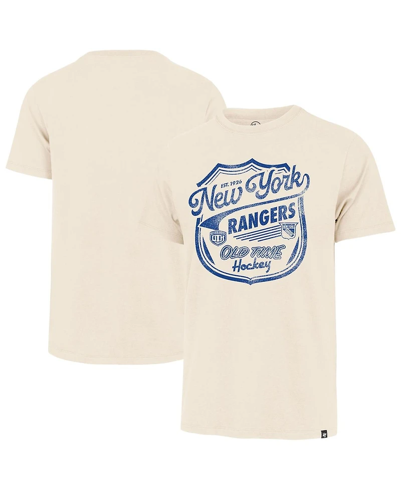 '47 Brand Men's Cream New York Rangers Poke Check Franklin T-Shirt