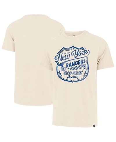 '47 Brand Men's Cream New York Rangers Poke Check Franklin T-Shirt