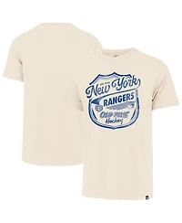 '47 Brand Men's Cream New York Rangers Poke Check Franklin T-Shirt