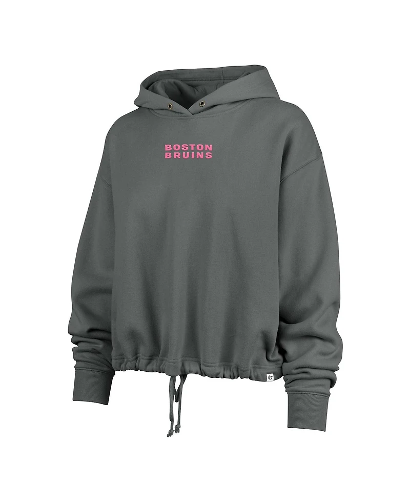'47 Brand Women's Gray Boston Bruins Bright Side Venice Cropped Pullover Hoodie