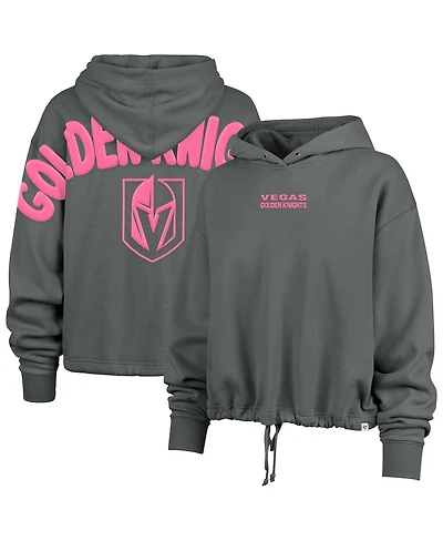'47 Brand Women's Gray Vegas Golden Knights Bright Side Venice Cropped Pullover Hoodie