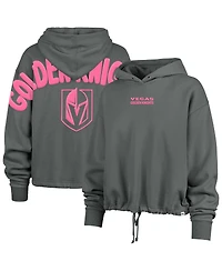 '47 Brand Women's Gray Vegas Golden Knights Bright Side Venice Cropped Pullover Hoodie