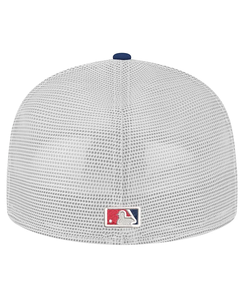 New Era Men's Navy Atlanta Braves Team Color 59Fifty Trucker Fitted Hat