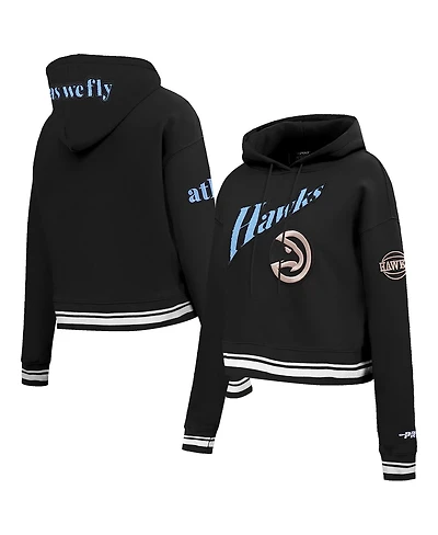 Pro Standard Women's Black Atlanta Hawks 2024/25 City Edition Cropped Pullover Hoodie