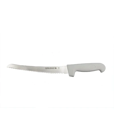Ergonomic Stainless Steel Bread Knife, Curved Serrated, 9"
