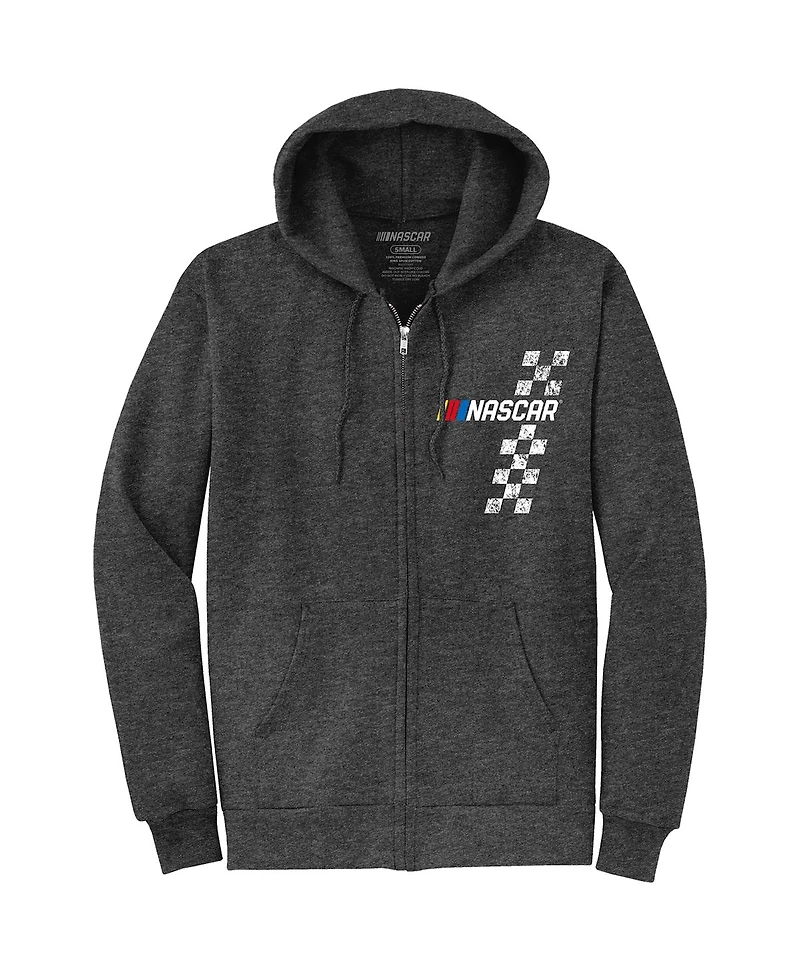 Nascar Classics Men's Heather Charcoal Full-Zip Hoodie
