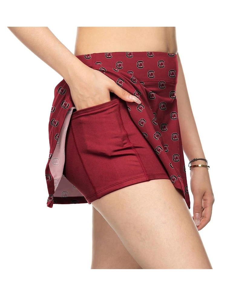 ZooZatz Women's Garnet South Carolina Gamecocks All-Over Print Flowy Skort