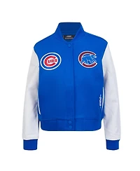 Pro Standard Women's Royal Chicago Cubs Game Day Classics Wool Full-Zip Varsity Jacket
