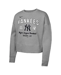 Nike Big Girls Heather Gray New York Yankees Fleece Sweatshirt
