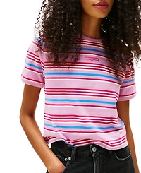 Tommy Jeans Women's Regular Fit Script Stripe Logo Tee