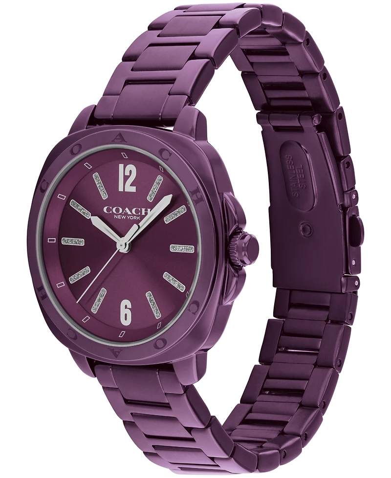 Coach Women's Kitt Ionic Plated Purple Steel Bracelet Watch, 34mm