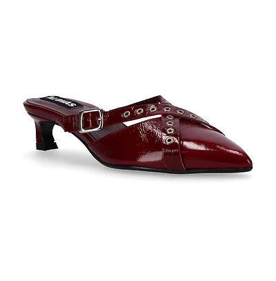 Zyra Onix Burgundy Leather Mules