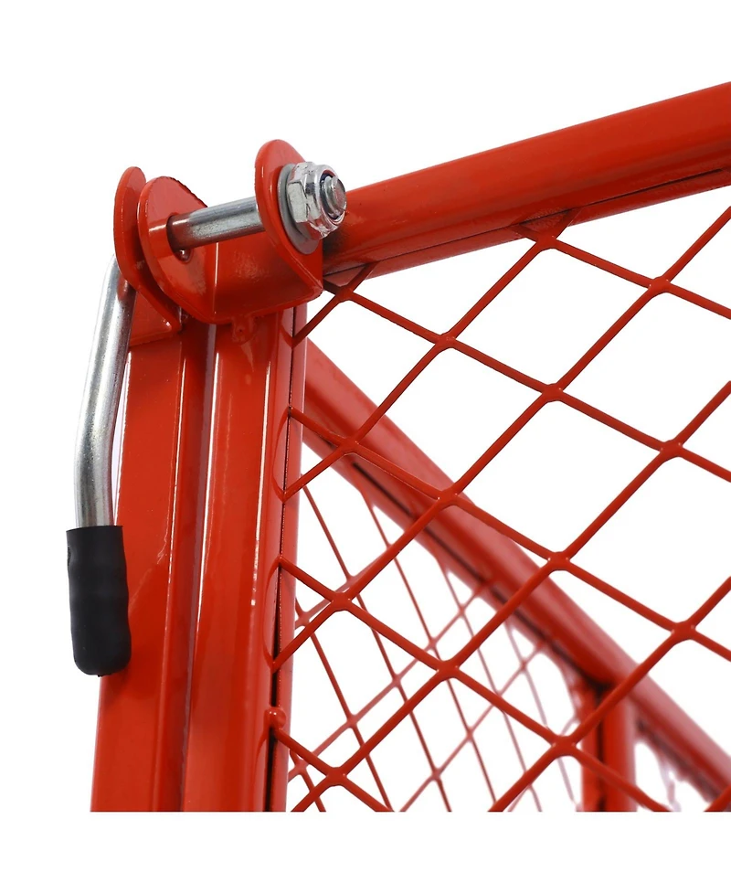 Steel Garden Cart, Steel Mesh Removable Sides, 3 cu ft, 550 lb Capacity, red
