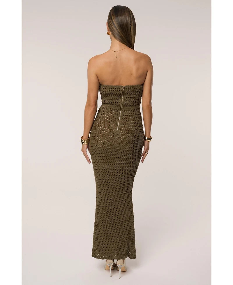 Jluxlabel Women's Deep Sea Crochet Maxi Dress