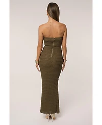 Jluxlabel Women's Deep Sea Crochet Maxi Dress