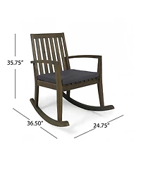 Streamdale Cozy and Comfortable Acacia Wood Rocking Chair with Cushioned Seat for Outdoor Relaxation