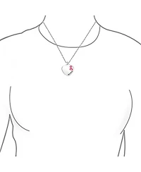 Bling Jewelry Heart Pink Ribbon Breast Cancer Survivor Pendant Necklace Silver Stainless Steel