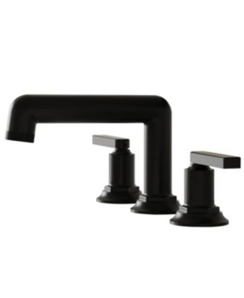 8 in. Widespread Double Handle Black Bathroom Faucet 3 Holes Vanity Sink Water-Saving With Metal Drain In Brushed Gold