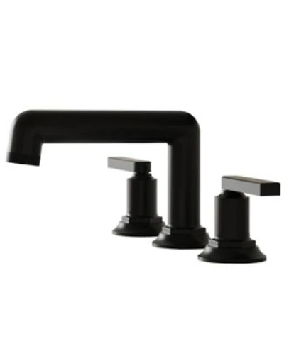8 in. Widespread Double Handle Black Bathroom Faucet 3 Holes Vanity Sink Water-Saving With Metal Drain In Brushed Gold
