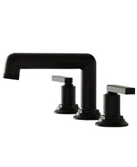 8 in. Widespread Double Handle Black Bathroom Faucet 3 Holes Vanity Sink Water-Saving With Metal Drain In Brushed Gold