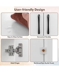 Wall Mounted Floating 2 Door Desk Hutch Storage Shelves