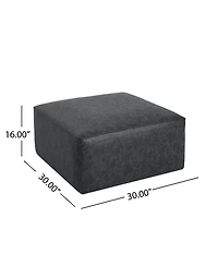 Streamdale Square Pu Leather Ottoman,Black