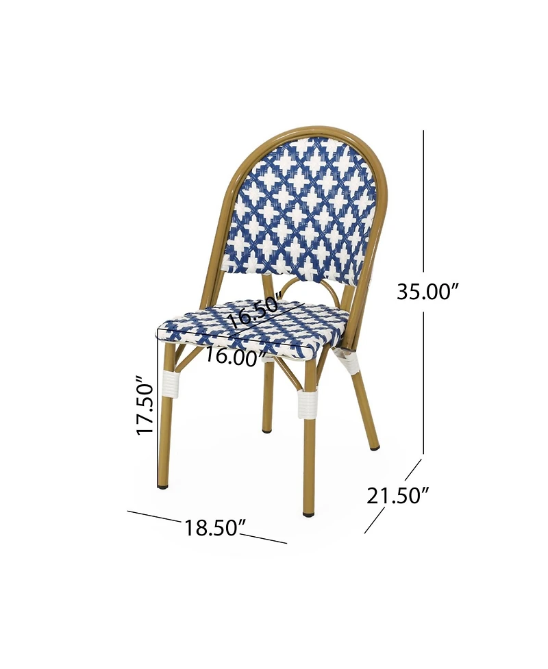Streamdale French Cafe Style Aluminum & Rattan Outdoor Chair Set