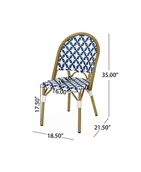 Streamdale French Cafe Style Aluminum & Rattan Outdoor Chair Set