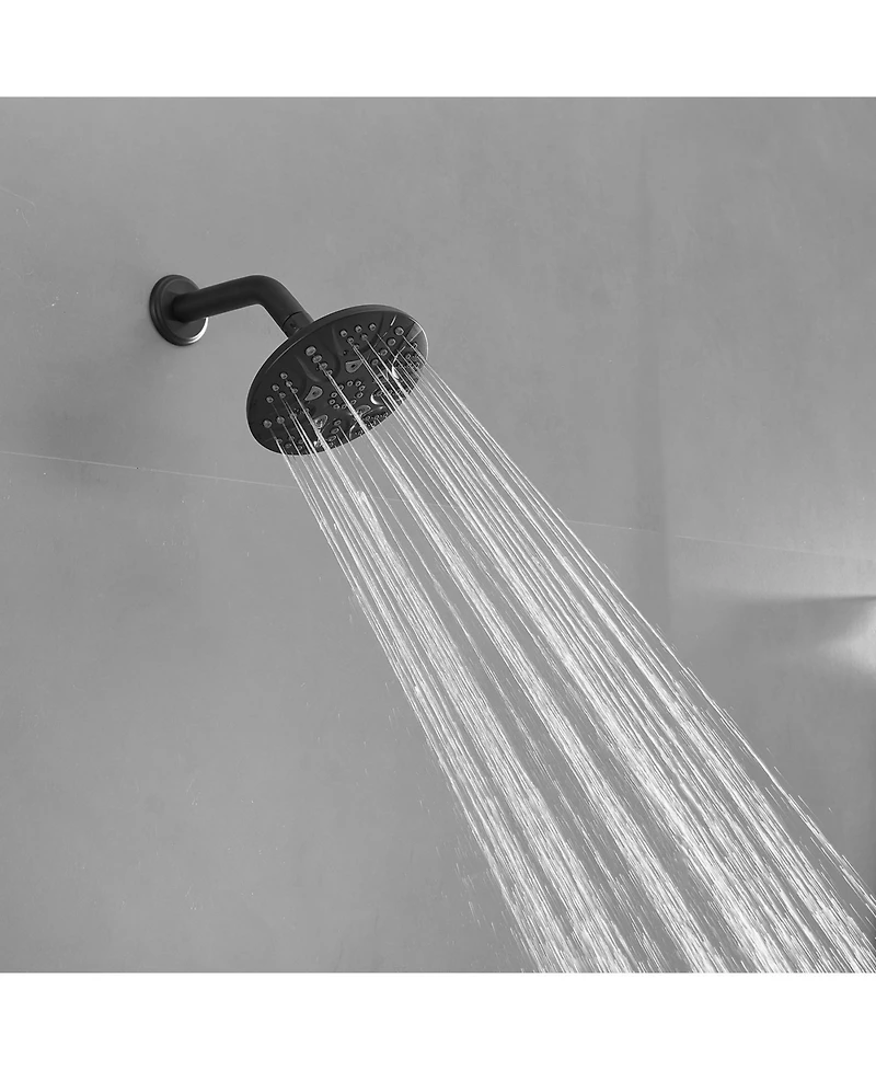 Single Handle 6-Spray Shower Faucet Set Trim Kit 1.8 Gpm with Valve and Filtered Shower Head in. Matte Black