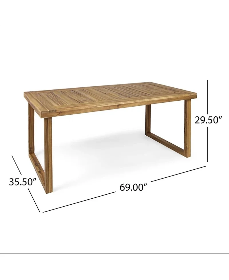 Streamdale Outdoor Acacia Wood Dining Set, Sandblast Natural Finish