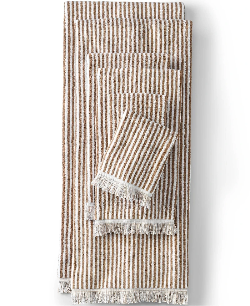 Lands' End Cotton Yarn-dyed Stripe 6-Piece Bath Towel Set