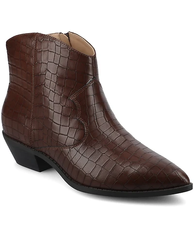 Journee Collection Women's Taliah Cuban Heel Comfort Ankle Booties