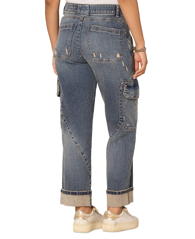 Democracy Women's "Ab"solution Skyrise Straight-Leg Utility Jeans