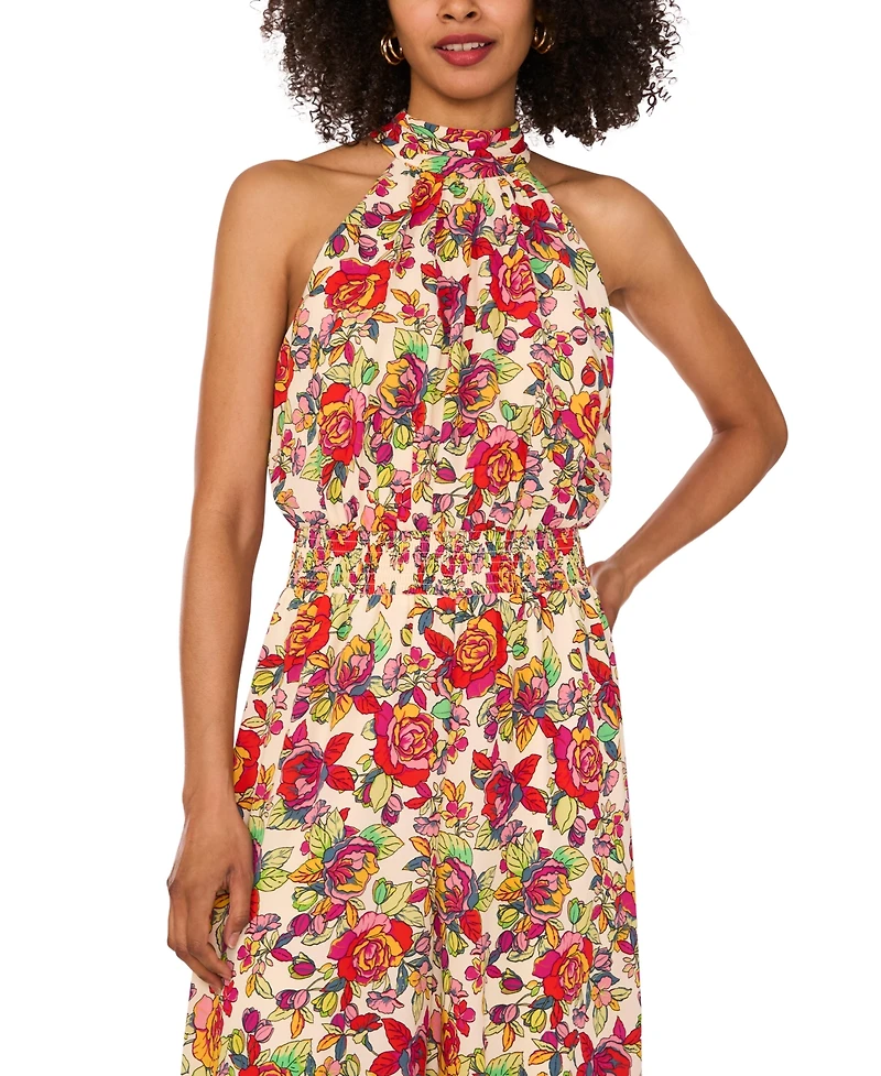 Vince Camuto Women's Halter Smocked-Waist Jumpsuit