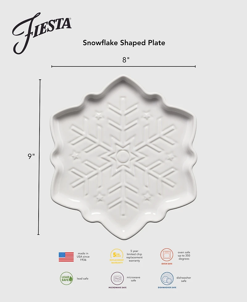 Fiesta Linen Snowflake-Shaped 9" Plate, Exclusively at Macy's