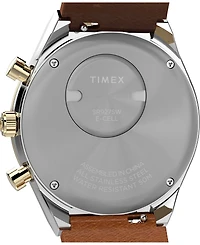 Timex Men's Analog Brown Leather Strap Watch, 40mm