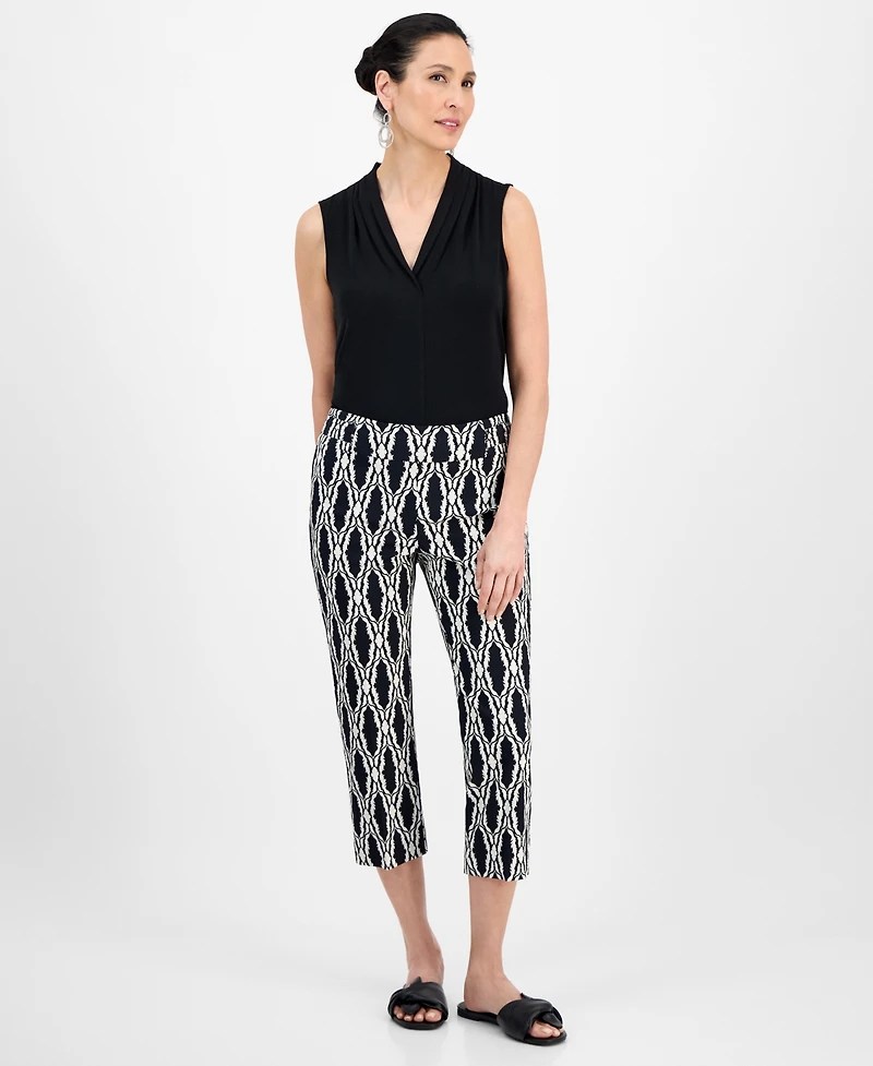 Jm Collection Petite Printed Capri Pants, Exclusively at Macy's