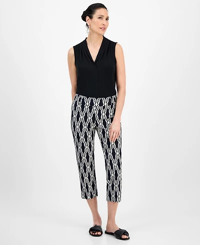 Jm Collection Petite Printed Capri Pants, Exclusively at Macy's