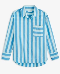 On 34th Women's Striped Long-Sleeve Shirt, Exclusively at Macy's