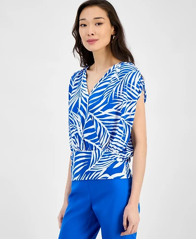 I.n.c. International Concepts Women's Surplice V-Neck Top, Exclusively at Macy's